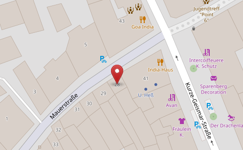 Map showing Mauerstr. 28 in Göttingen